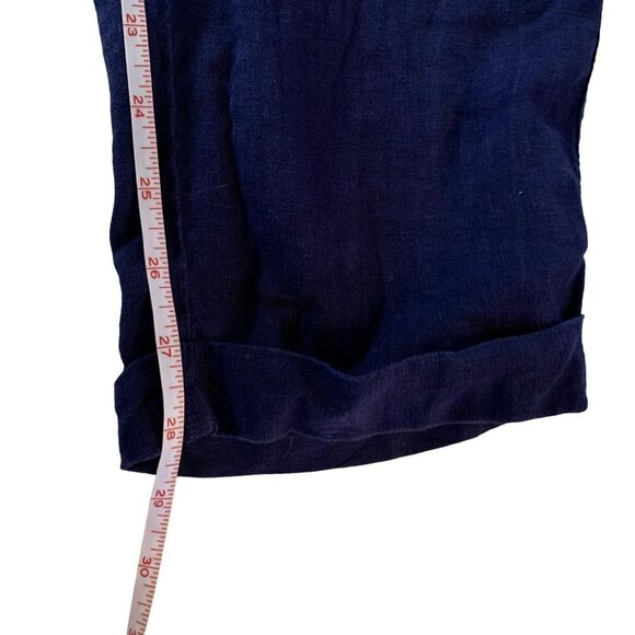 Joie 100% Linen Navy Blue Drawstring Pants Size 8 - Picture 8 of 9